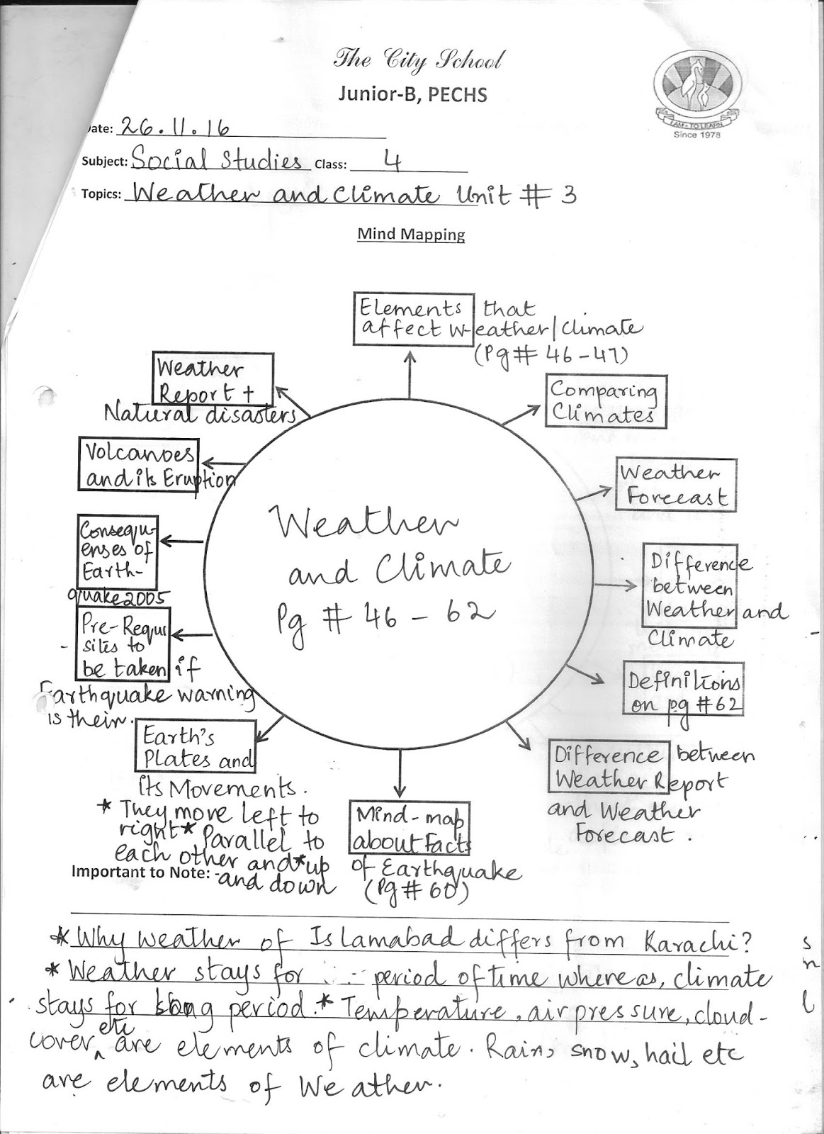 The City School: Social Studies Grade 4 Reinforcement Worksheets