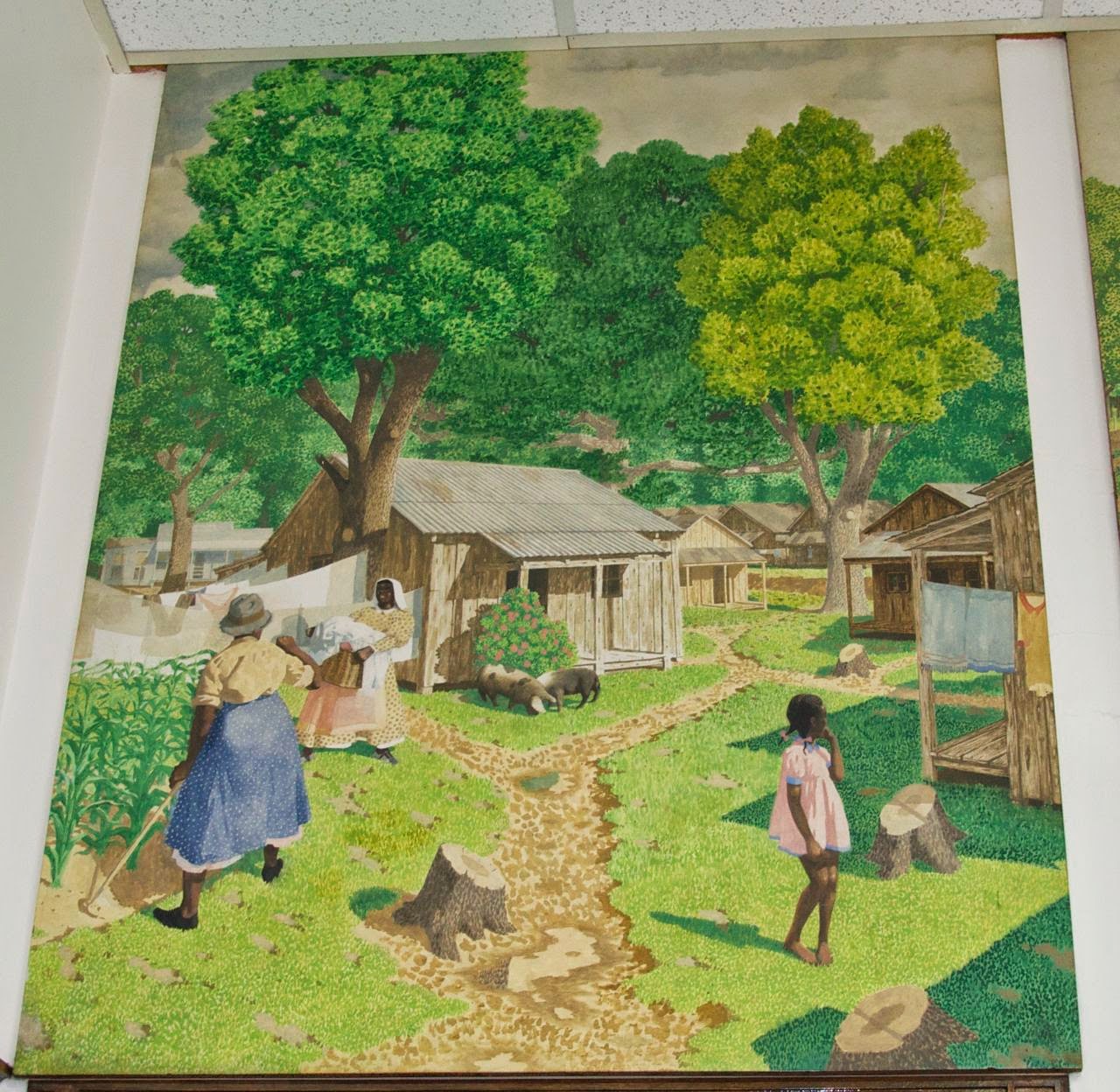 Suzassippi's Lottabusha County Chronicles DeWitt, Arkansas Post Office and Mural