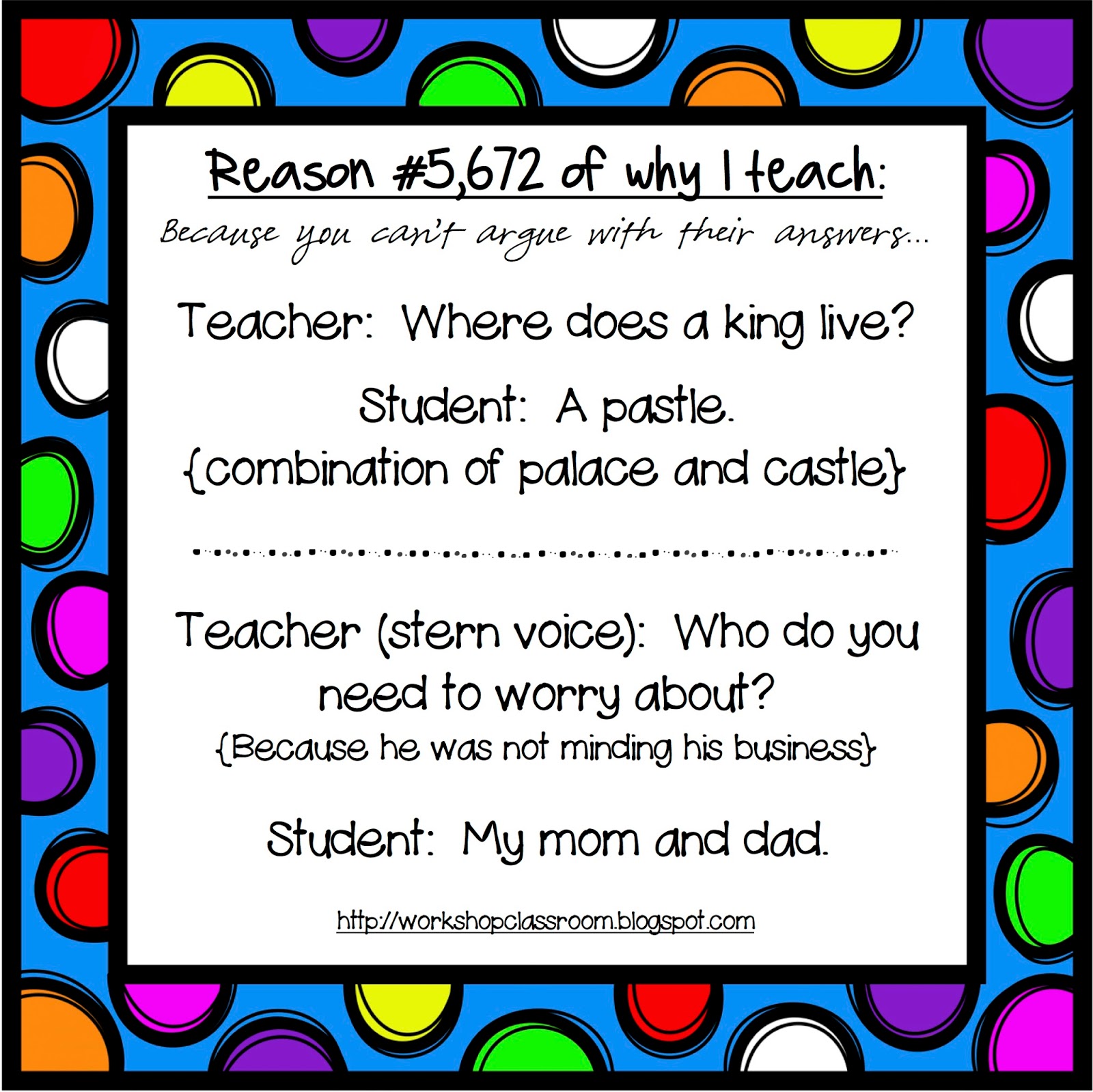 Workshop Classroom: More funnies