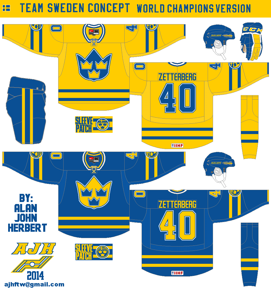 AJH Hockey Jersey Art: Team Sweden Concepts