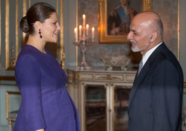Crown Princess Victoria of Sweden met with the President of Afghanistan, Ashraf Ghani Ahmadzai. The meeting was held at the Royal Palace