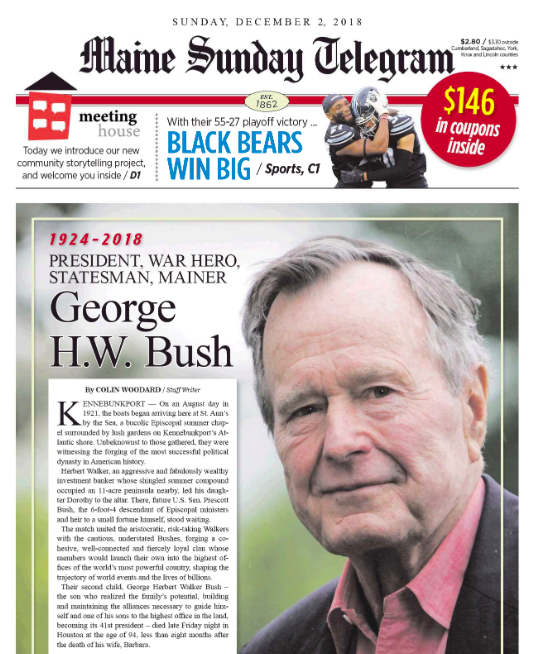 HW Bush, 19242018, an obituary Colin Woodard Author