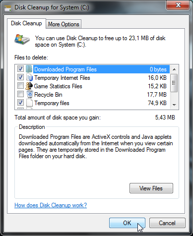 Disk Cleanup Windows 7