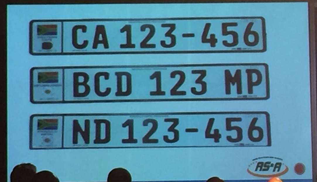 Pictures of South Africa new vehicle number plates for 2017