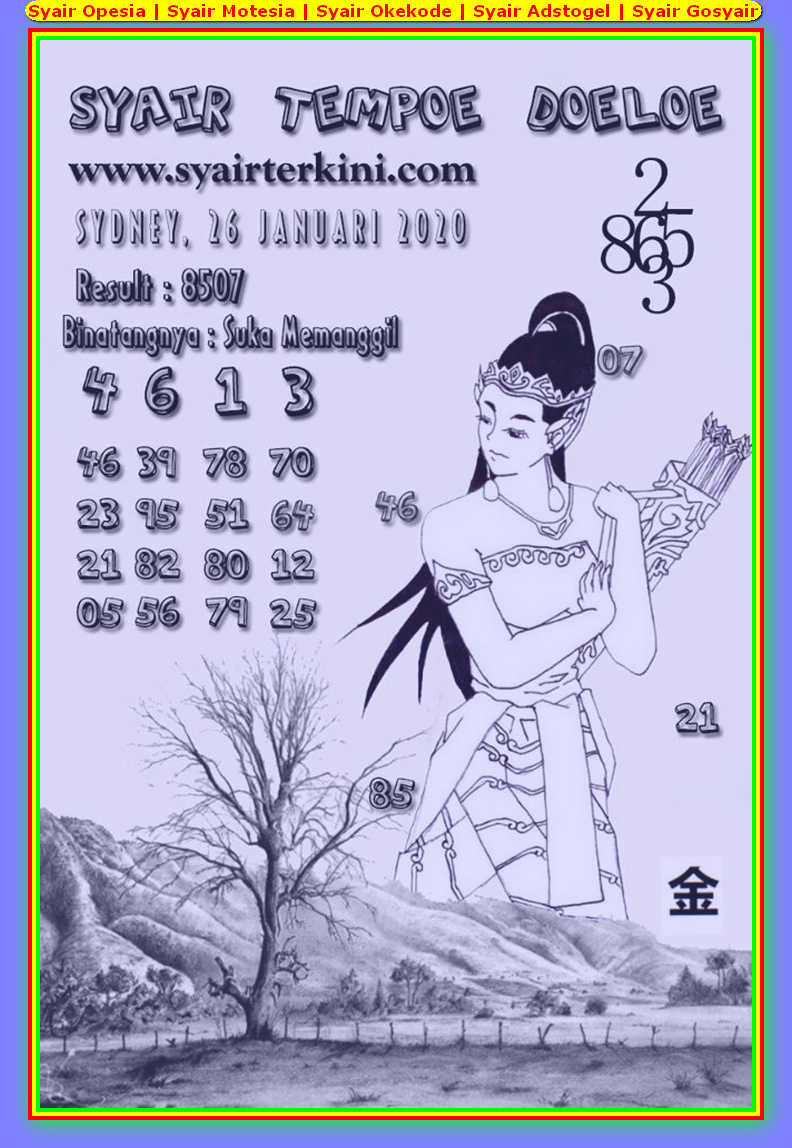 1 New Message Kode Syair Sydney 26 Januari 2020 Forum Syair Togel Hongkong Singapura Sydney