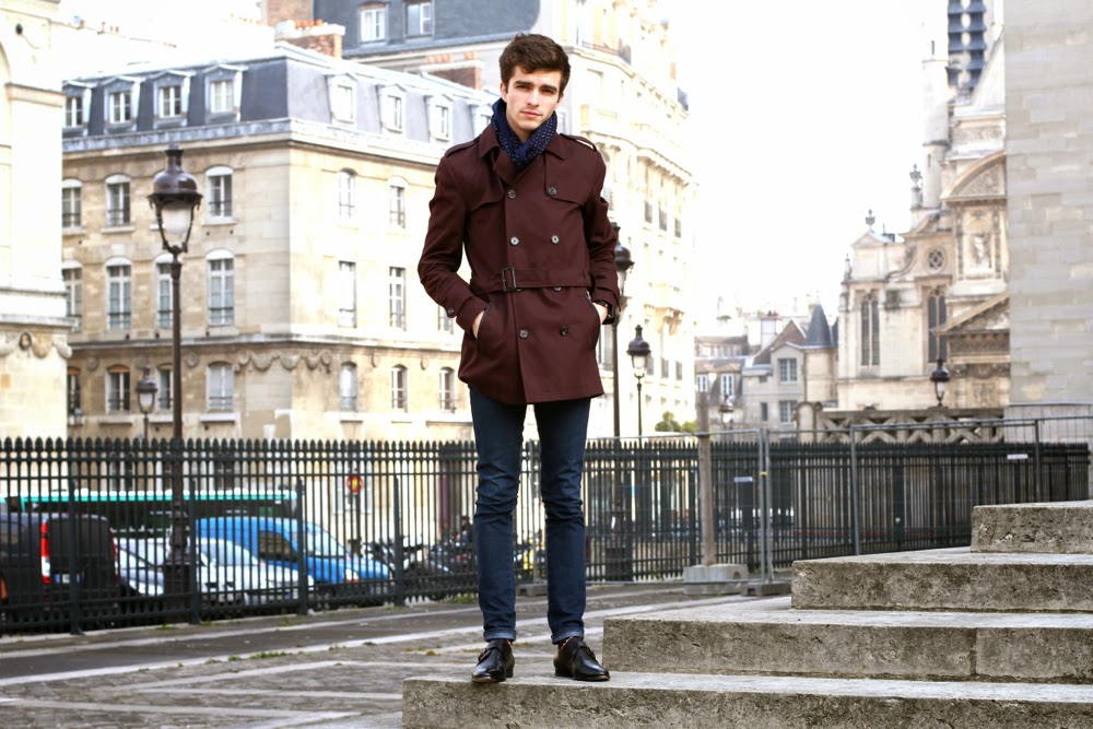 BLOG-MODE-HOMME_River-Island-trench_Pair-of-Kings-Shoes_Pull-in-Chaussettes_écharpe-Celioclub_Soulier-Preppy-Paris-Dries-Van-Noten-polo