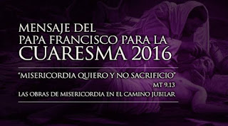 Cristo ayudando a una persona tumbada en el suelo y anunciando el mensaje del papa Francisco para la cuaresma de 2016 Mensaje Cuaresma Papa Francisco 2016