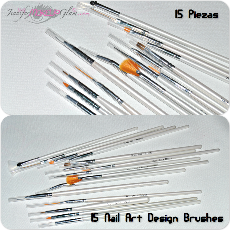 ♥ Jennifer Make Up Glam ♥ * REVIEW 15 Nail Art Design Brushes y