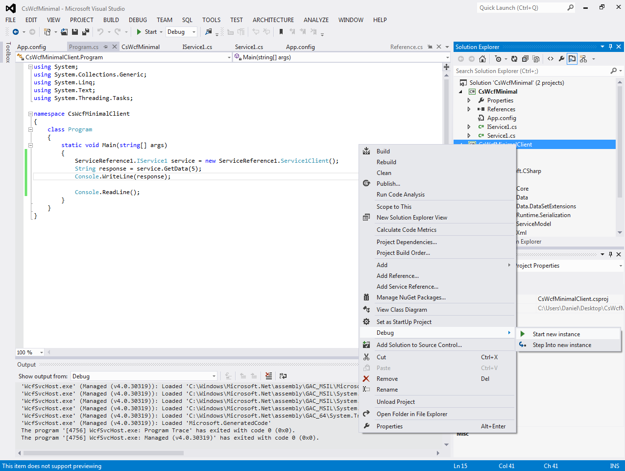 Programmer's Ranch C WCF A Minimal Client and Server Using Visual