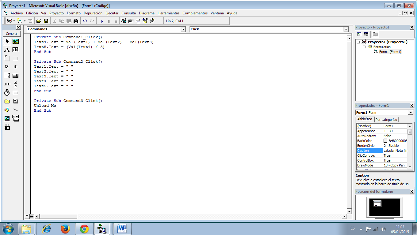 Visual Basic: Calcular nota Final