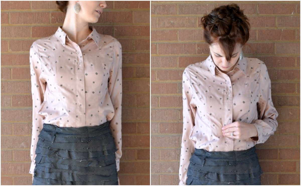 Refashioned Polka Dot Shirt • Heather Handmade