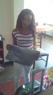 Linda Chinula holding cocaine bag