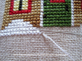 Cross stitching 2 over 2 on linen