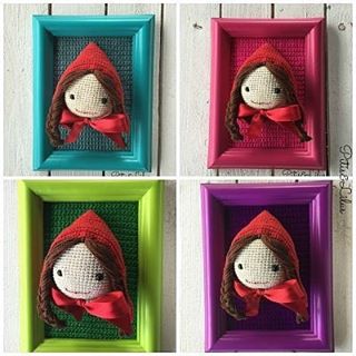 CUADROS DE PERSONAJES DE CUENTO EN AMIGURUMI CAPERUCITA CUADROS DE PERSONAJES DE CUENTO EN AMIGURUMI CAPERUCITA