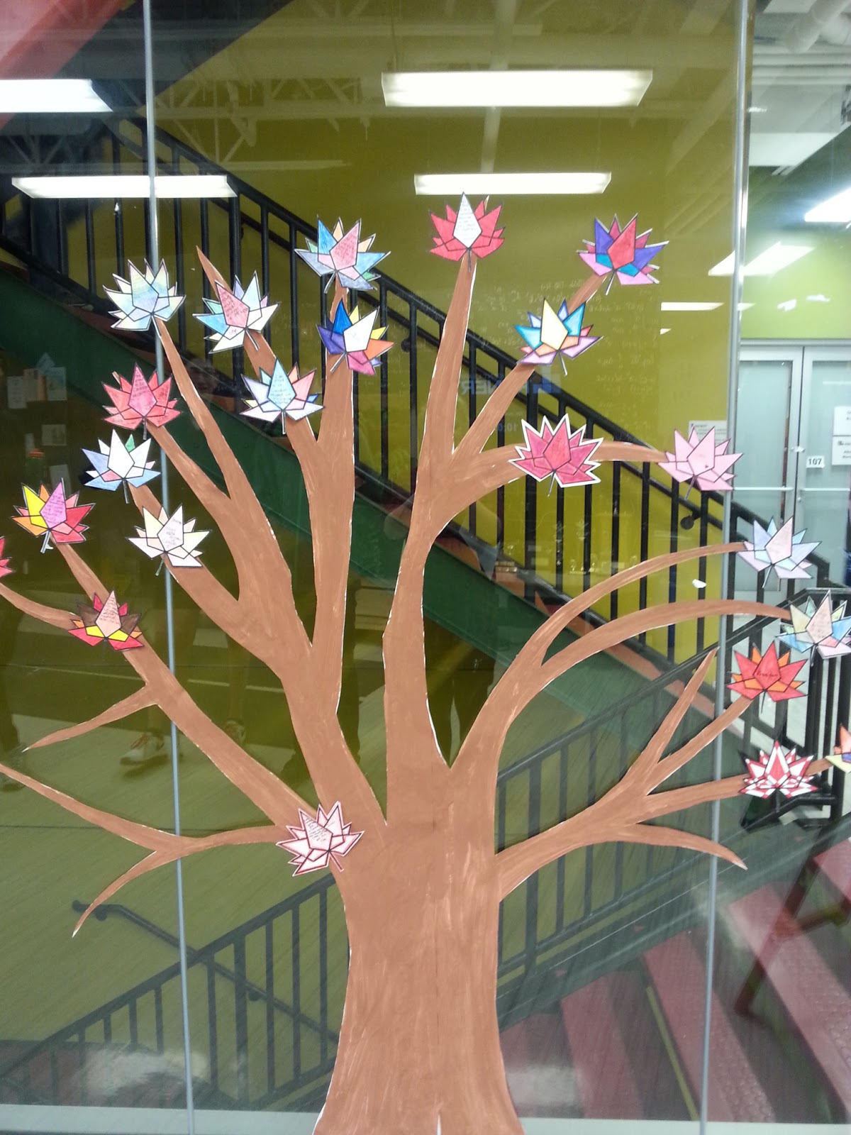 a faithful attempt: Canada 150 Whole School Maple Leaf & Tree Display