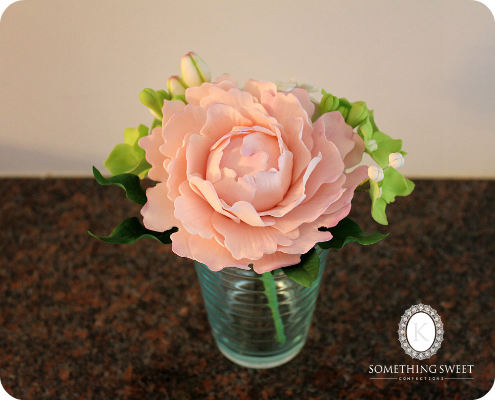 {Katie's Something Sweet} Handcrafted Sugar Flower, Closed Peony