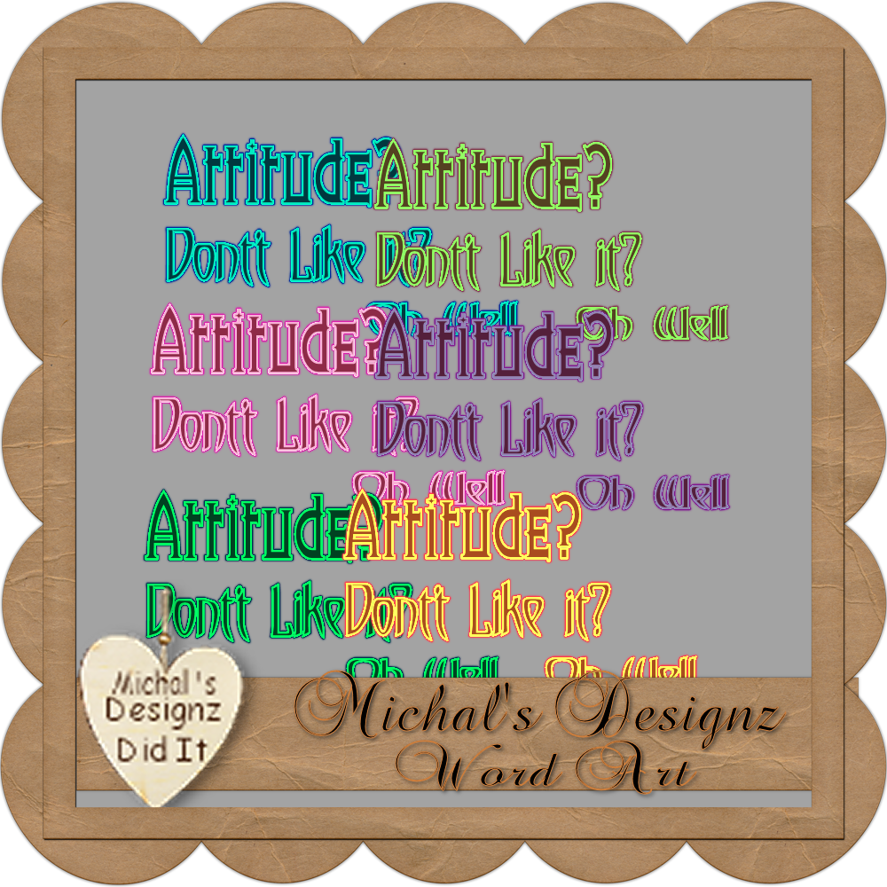  Attitude Word Art