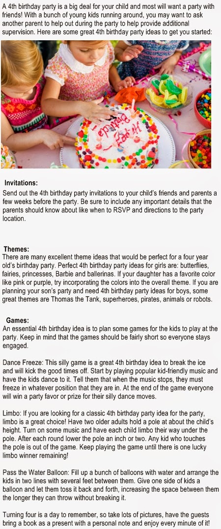 4th birthday party ideas