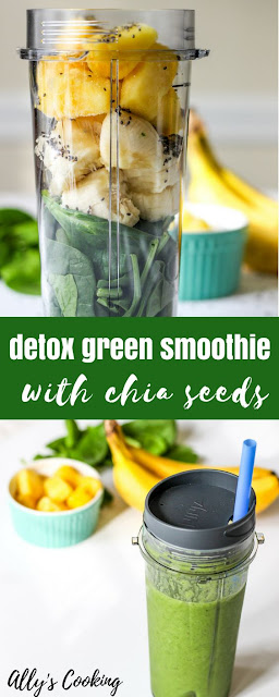 Healthy Detox Green Smoothie With Chia Seeds