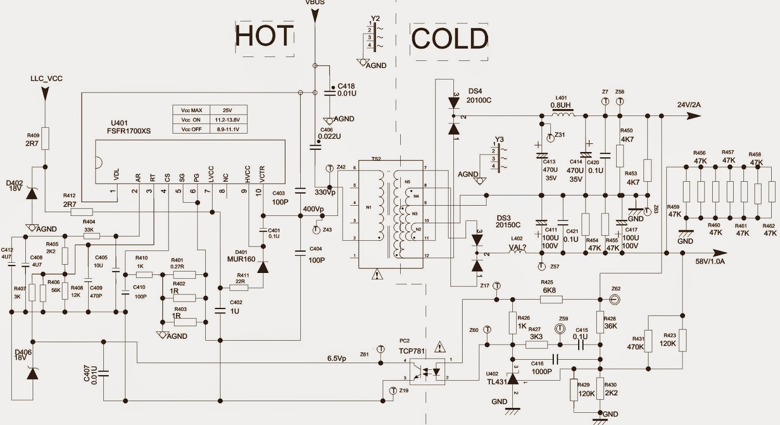 Electro help: TCL POWER SUPPLY [SMPS] – 40E371C4P-WA1XG – SCHEMATIC