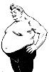 man with bloated belly