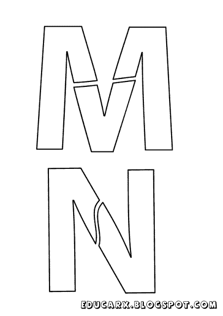 Modelo de letras para cartaz m n