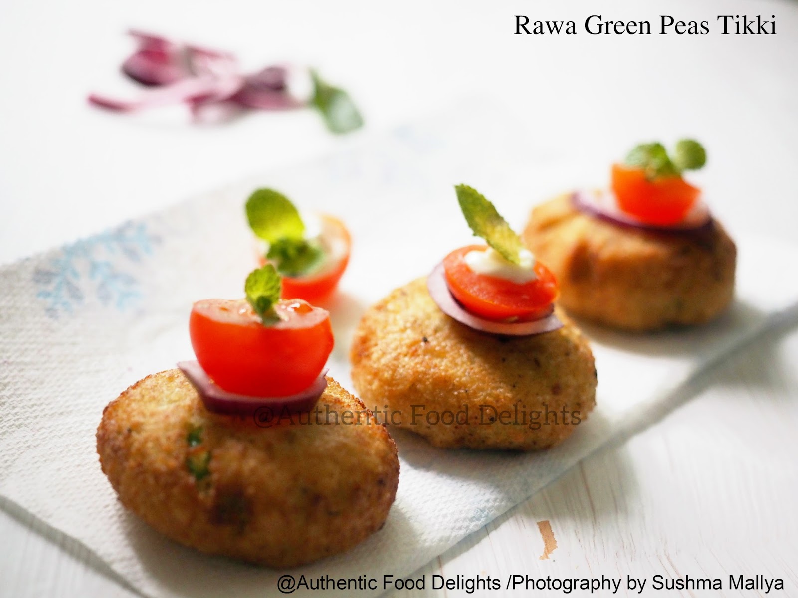 Authentic Food Delights Rawa Green peas tikki