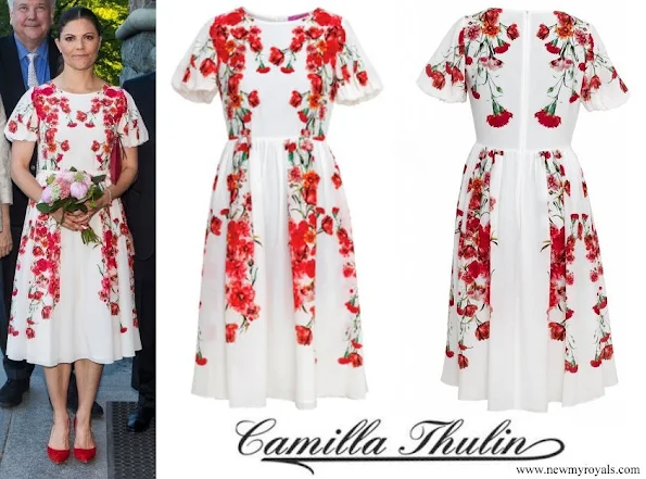 Crown Princess Victoria wore CAMILLA THULIN Alvine Rose White Dress