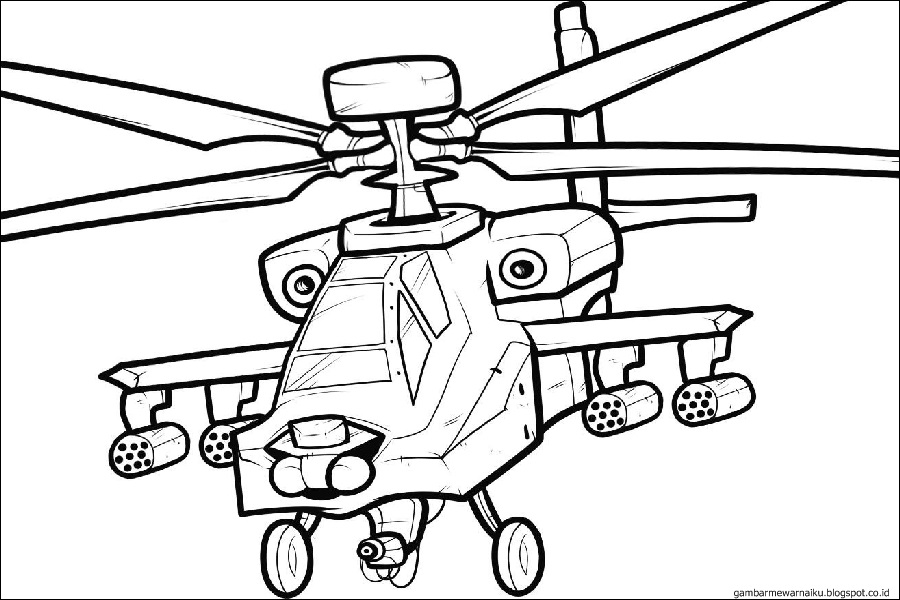 Gambar Helikopter Kartun Hitam Putih
