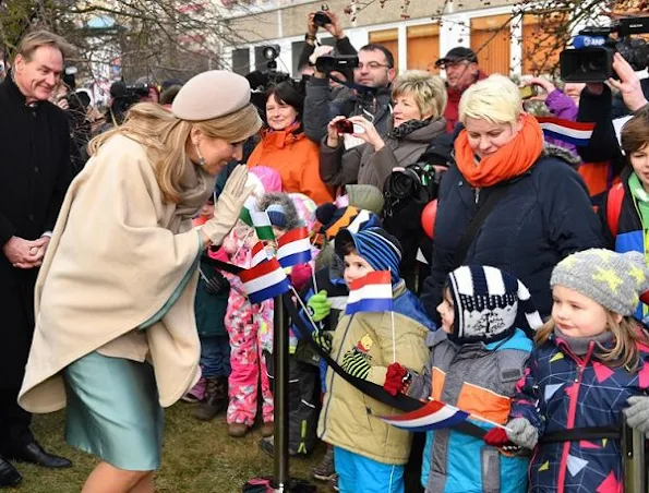 Queen Maxima visit Germany Maxima wore Natan dress, Natan clutch bag