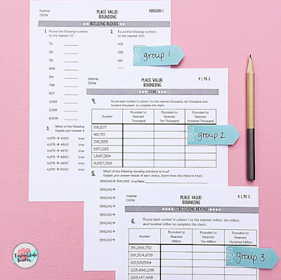 Differentiated Math Practice/Assessments for Rounding