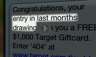 Spam Text message offers gift card to Target