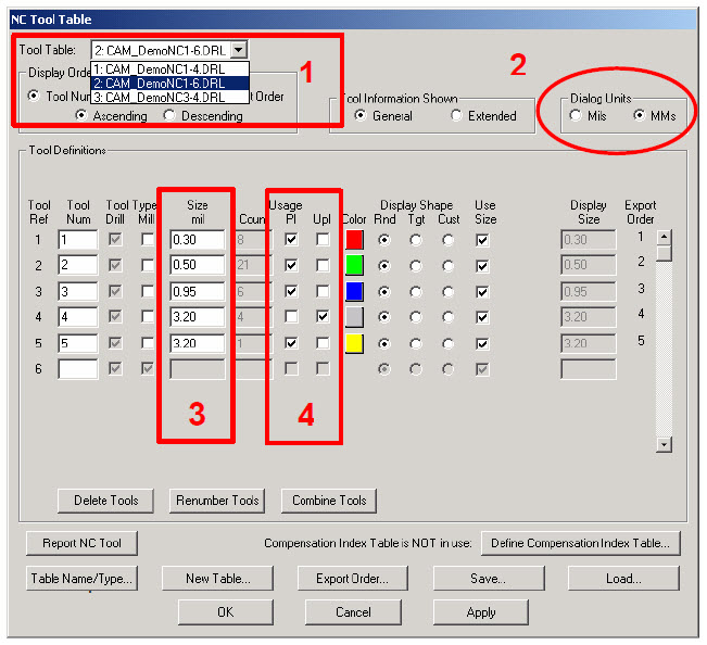 CAM350 for PCB Designers: NC Tool Table