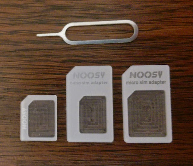 Converting nano SIM card to micro SIM card or standard SIM card using