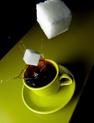 A splash of tea, una serie de fotos a alta velocidad.