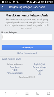 cara membuat facebook di hp dengan Gmail