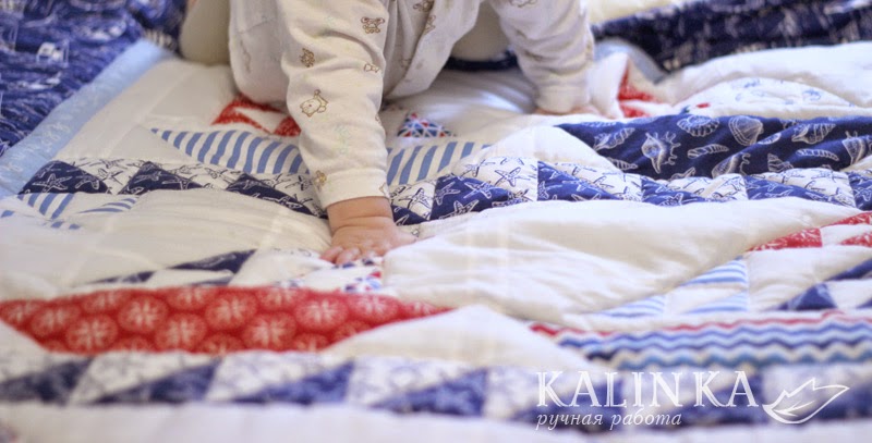 лоскутное одеяло для мальчика, с корабликами