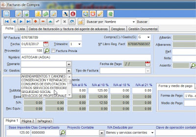 Grupos de gastos en el software de taller Grupos de gastos del programa para taller mecanico