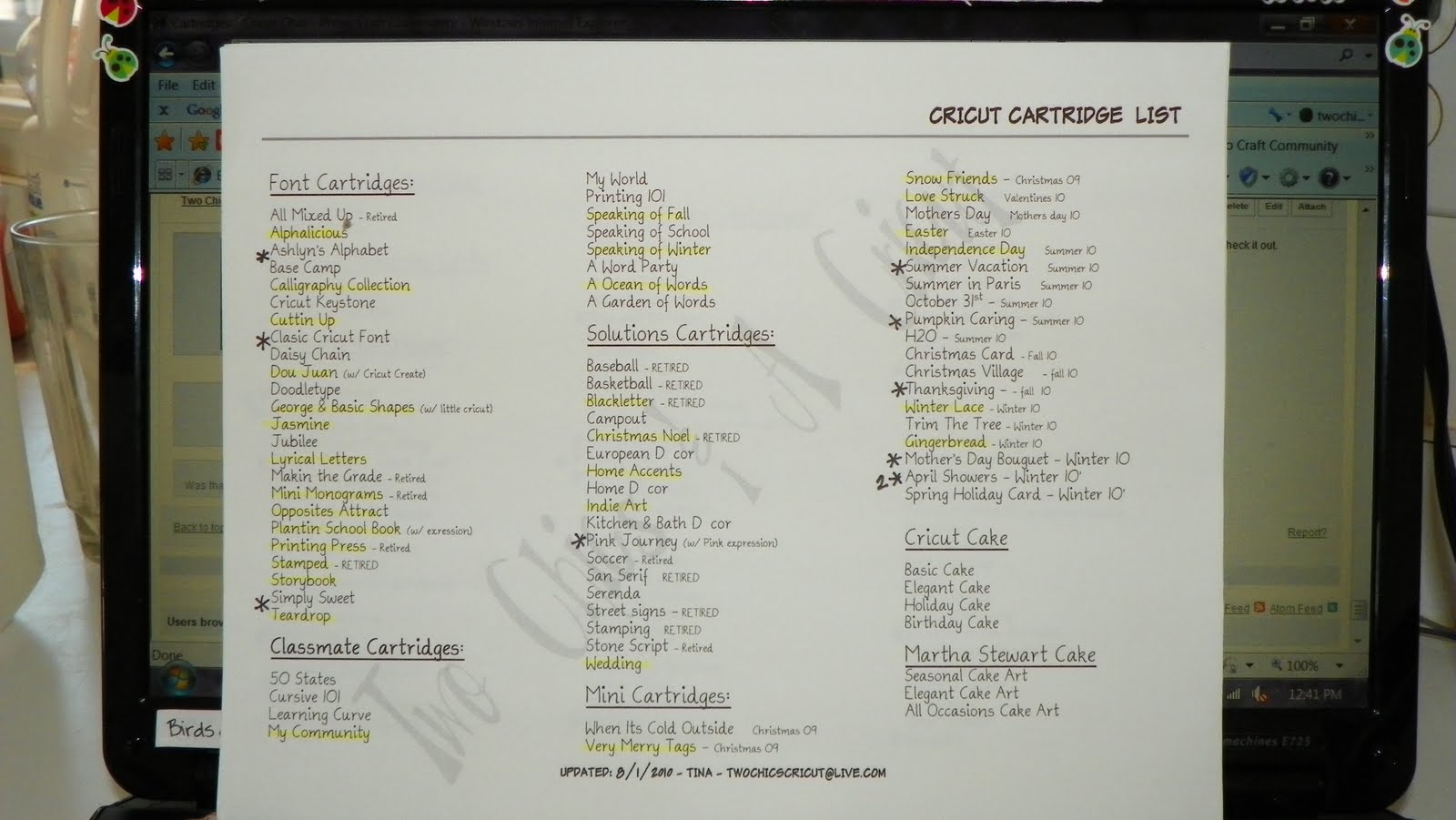 Cartridges Cricut Cartridges List