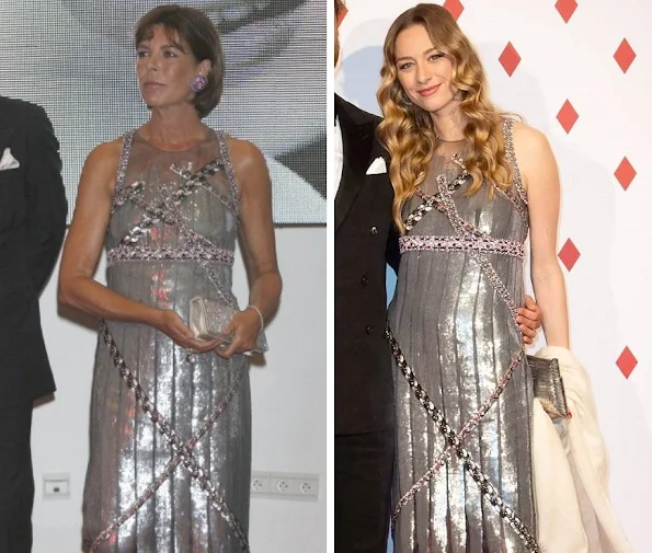 The dress worn by Beatrice Borromeo is an old dress of her mother-in-law Princess Caroline of Hanover. Surrealist Dinner Party at Monte-Carlo Casino