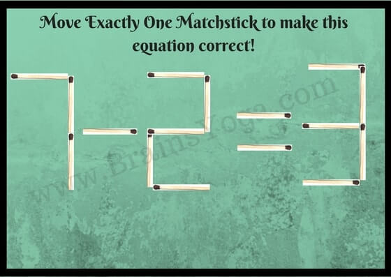 Matchsticks Math Equation Brain Teaser