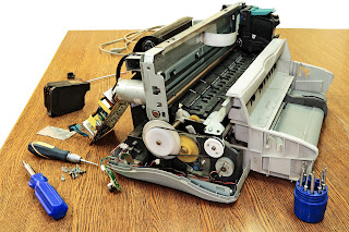 printer parts disassembled