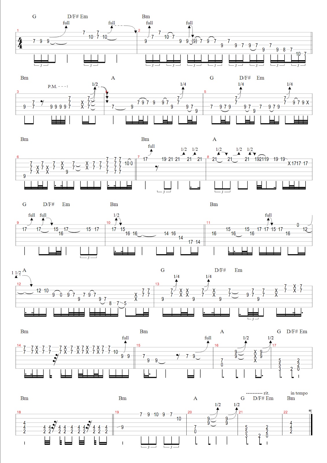 Pink Floyd Comfortably Numb Tab Score
