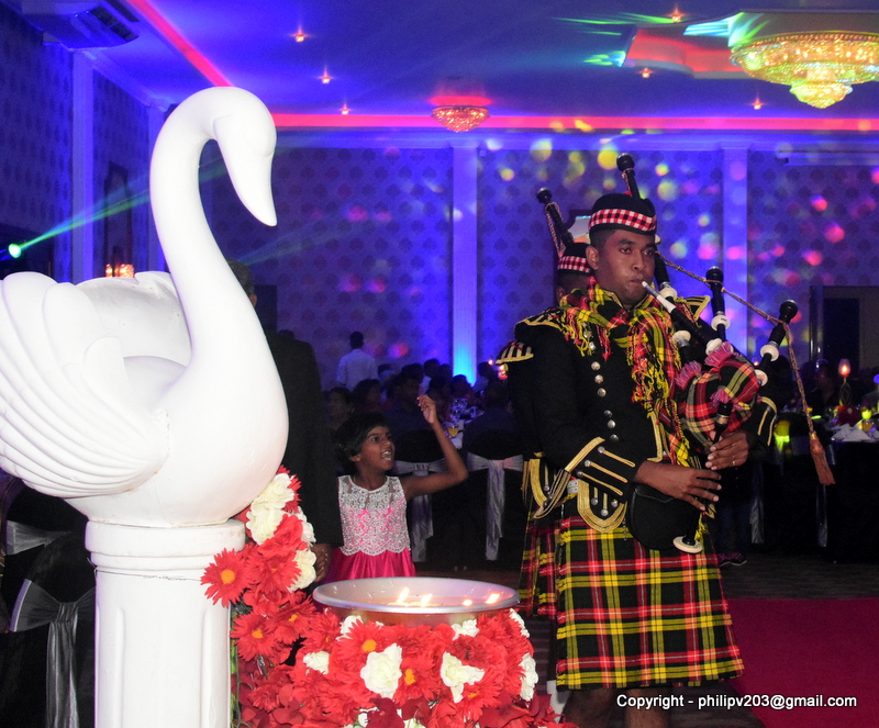 Images of Sri Lanka on Band and Bagpipe musicians at a