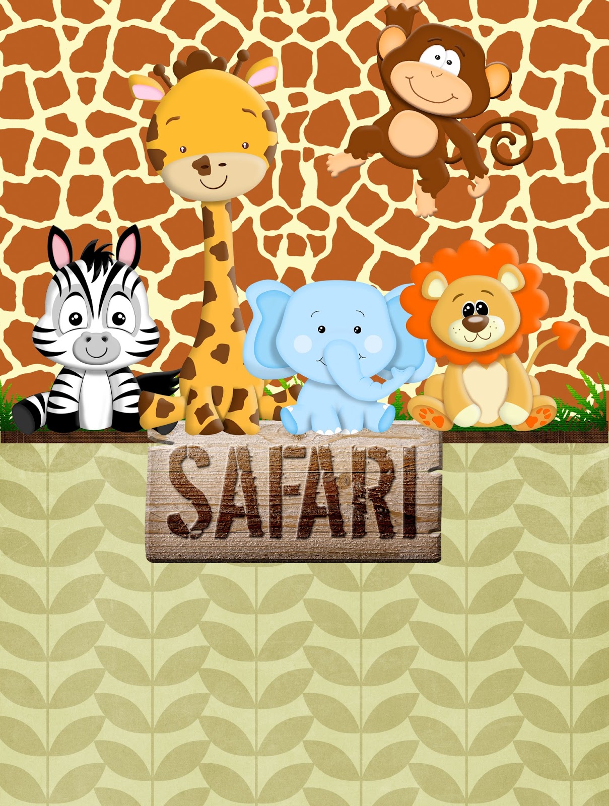 kit safari baby para imprimir