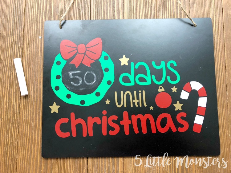 Christmas countdown chalkboard