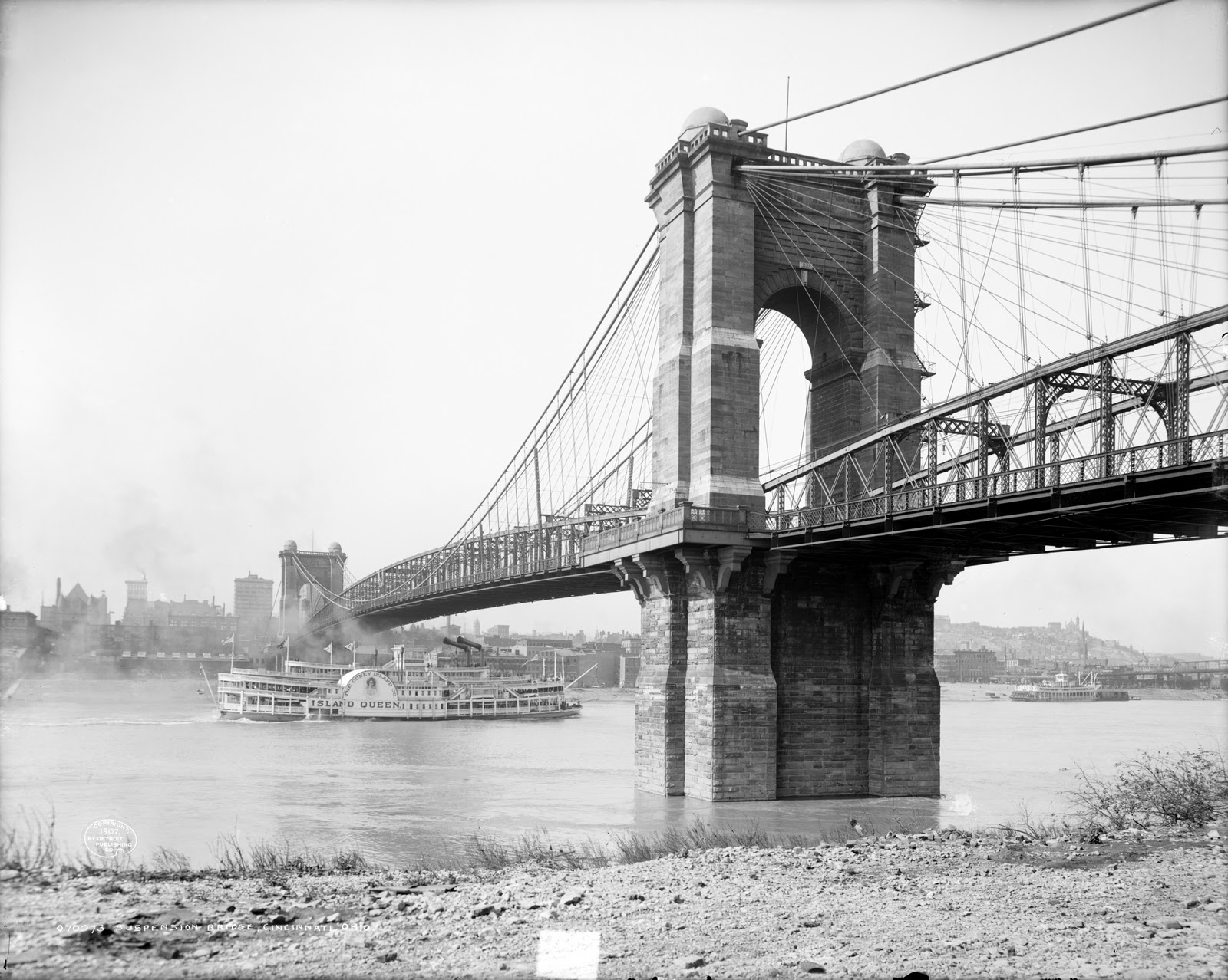 New York History Geschichte John A. Roebling Suspension Bridge