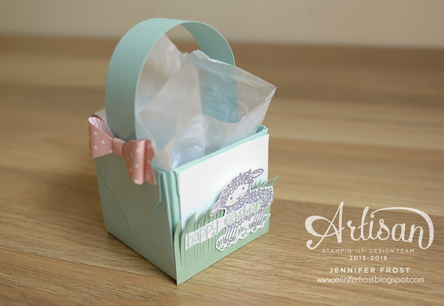 #TGIFc45, Papercraft by Jennifer Frost, Easter Basket, Gift Box Punch Board, Stampin' Up!, Easter Lamb, Bow Builder Punch