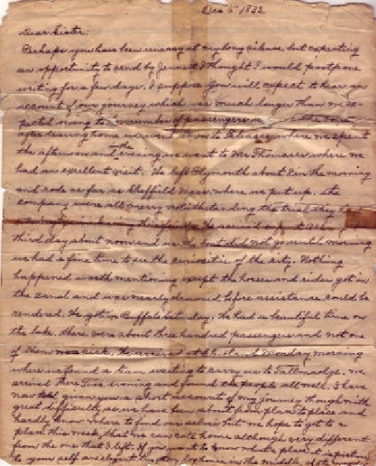 1833 Letter from Betsy Upson