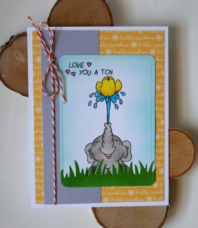 Elephant and Chick Scene Card featuring Gerda Steiner Designs Clear Stamp Sets